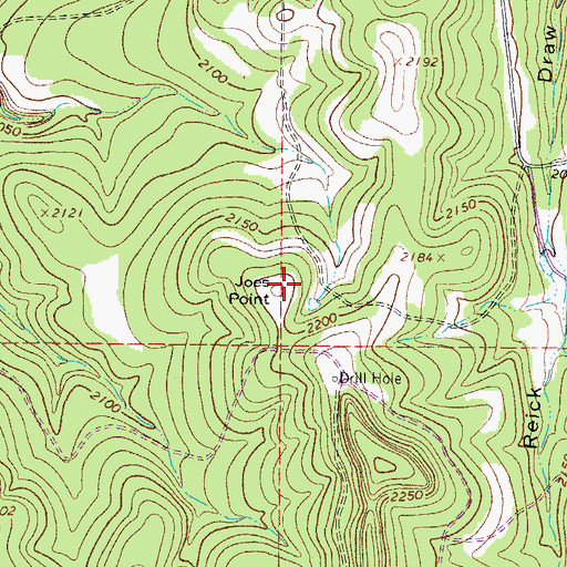 Topographic Map of Joes Point, TX
