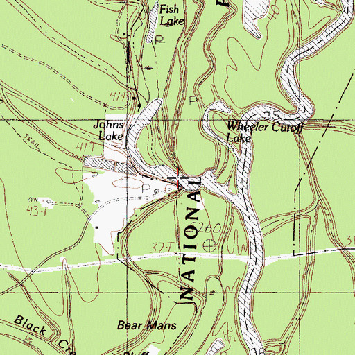 Topographic Map of Johns Lake, TX