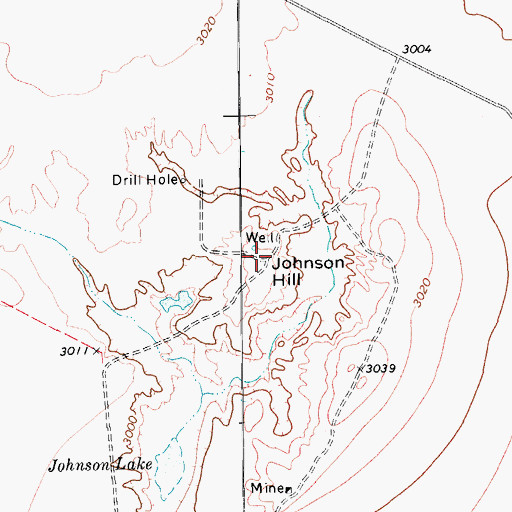 Topographic Map of Johnson Hill, TX