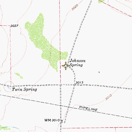 Topographic Map of Johnson Spring, TX