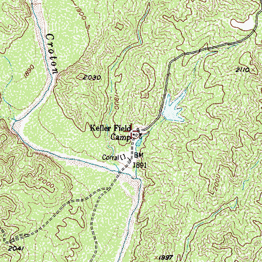 Topographic Map of Keller Field Camp, TX
