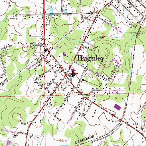 Topographic Map of Huguley Elementary School, AL