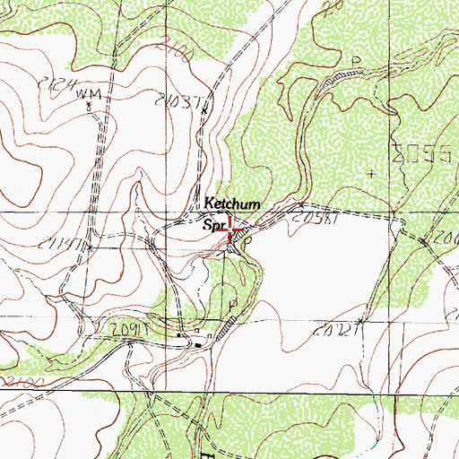 Topographic Map of Ketchum Spring, TX