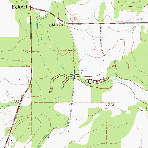 Topographic Map of Knott Branch, TX