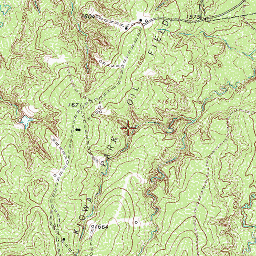 Topographic Map of Kowa Park Oil Field, TX