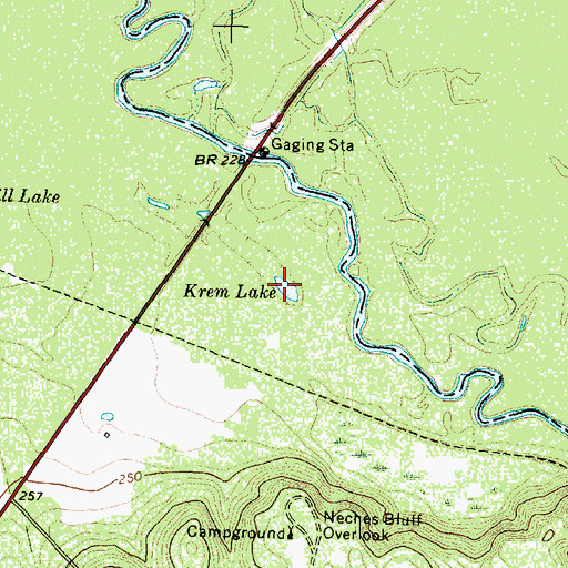 Topographic Map of Krem Lake, TX