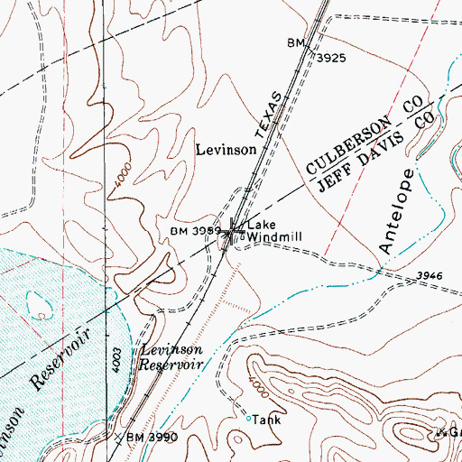 Topographic Map of Lake Windmill, TX