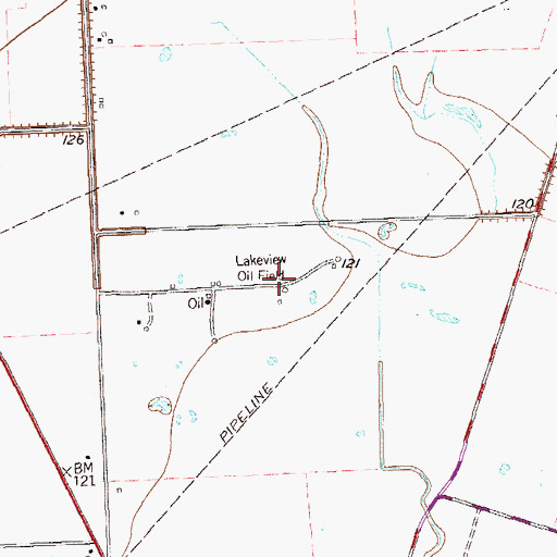 Topographic Map of Lakeview Oil Field, TX