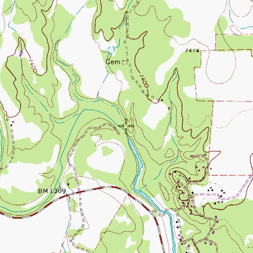 Topographic Map of Laxson Creek, TX