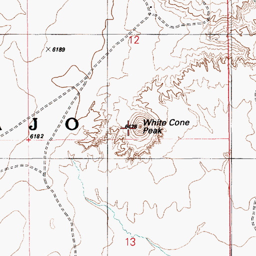 Topographic Map of White Cone Peak, AZ