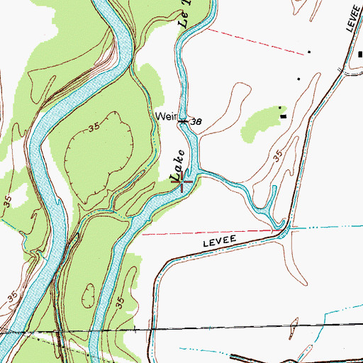 Topographic Map of Lake Le Tulle, TX