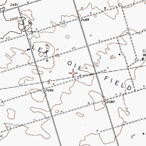 Topographic Map of Lea Oil Field, TX