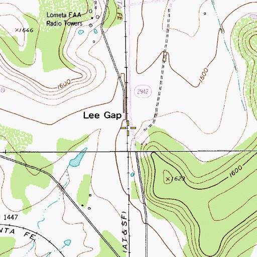 Topographic Map of Lee Gap, TX