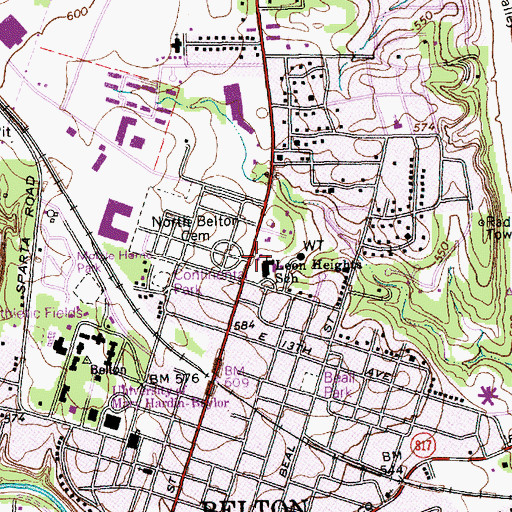 Topographic Map of Leon Heights School, TX