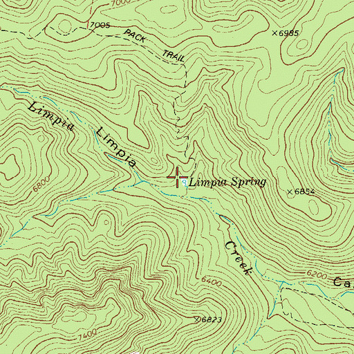 Topographic Map of Limpia Spring, TX