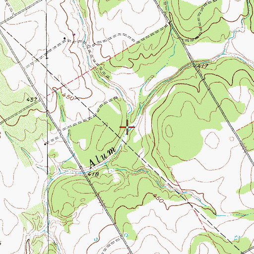 Topographic Map of Little Alum Creek, TX