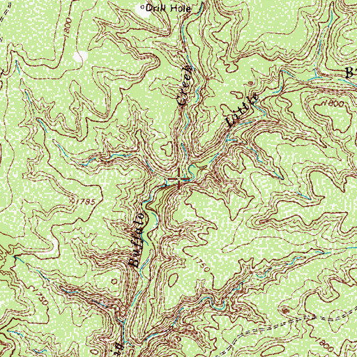 Topographic Map of Little Buffalo Creek, TX