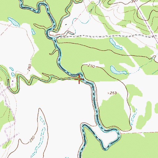 Topographic Map of Little Cedar Creek, TX