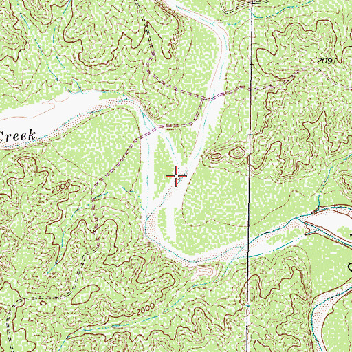 Topographic Map of Little Croton Creek, TX