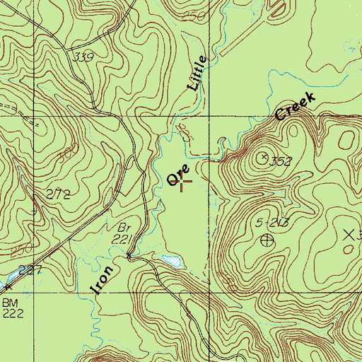 Topographic Map of Little Iron Ore Creek, TX
