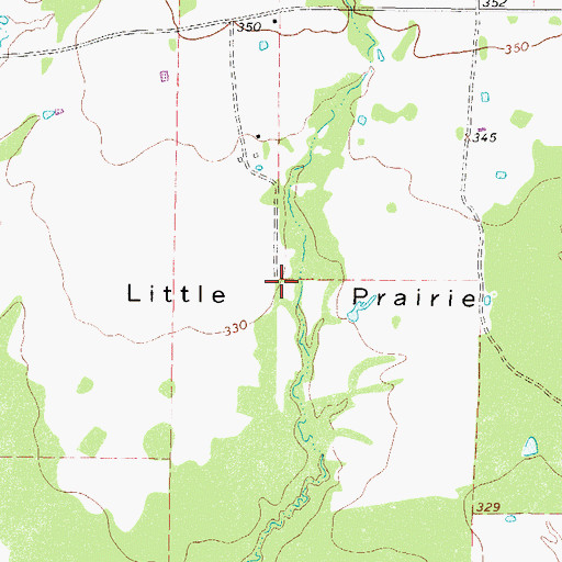 Topographic Map of Little Prairie, TX