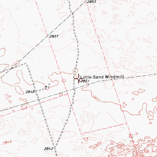 Topographic Map of Little Sand Windmill, TX