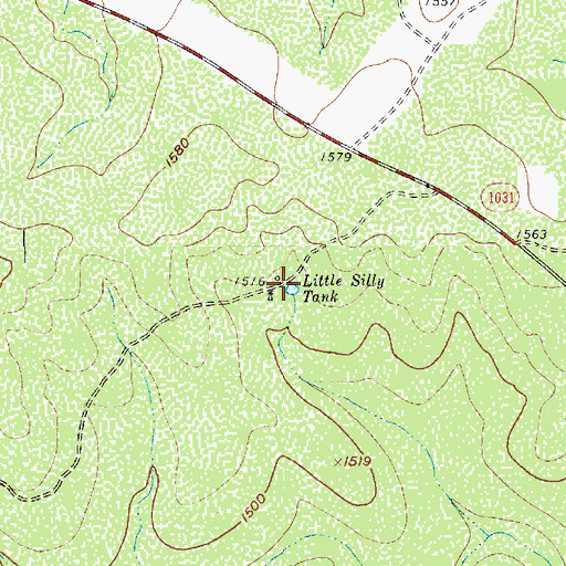 Topographic Map of Little Silly Tank, TX