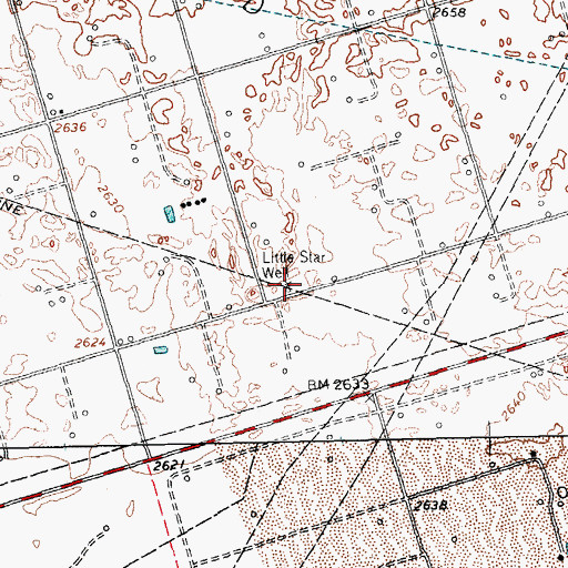 Topographic Map of Little Star Well, TX