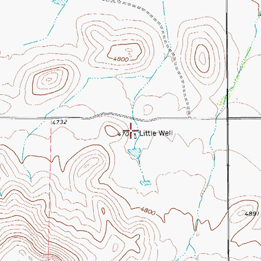 Topographic Map of Little Well, TX