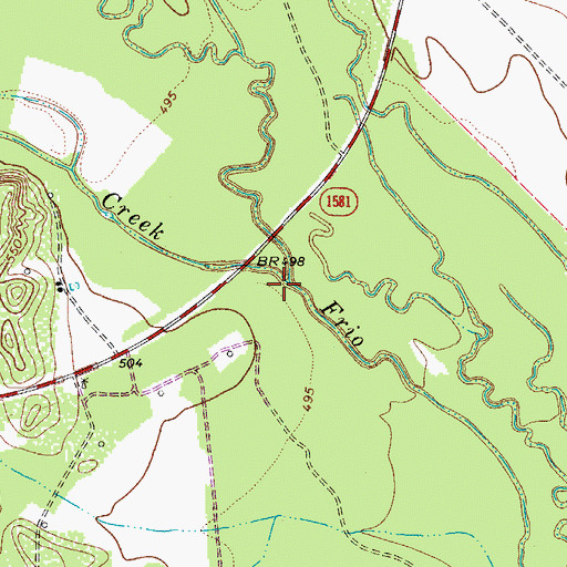 Topographic Map of Live Oak Creek, TX
