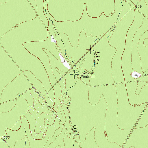 Topographic Map of Live Oak Windmill, TX