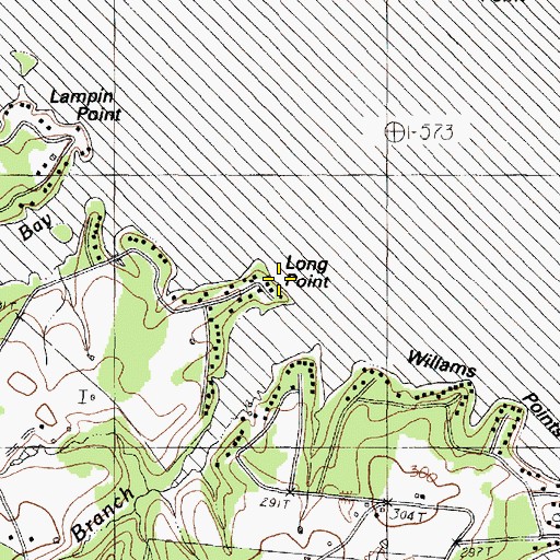Topographic Map of Long Point, TX