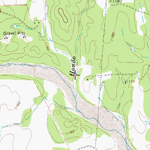 Topographic Map of Lost Hollow Creek, TX