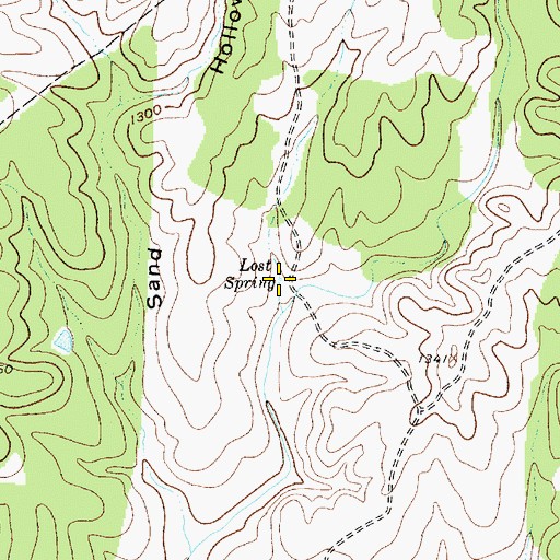 Topographic Map of Lost Spring, TX