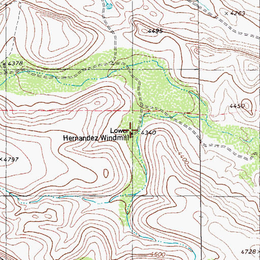 Topographic Map of Lower Hernandez Windmill, TX