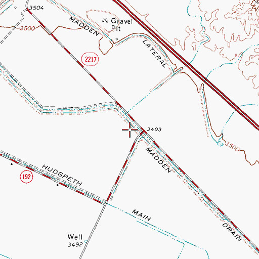 Topographic Map of Madden Drain, TX