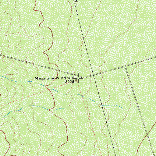 Topographic Map of Magnolia Windmill, TX