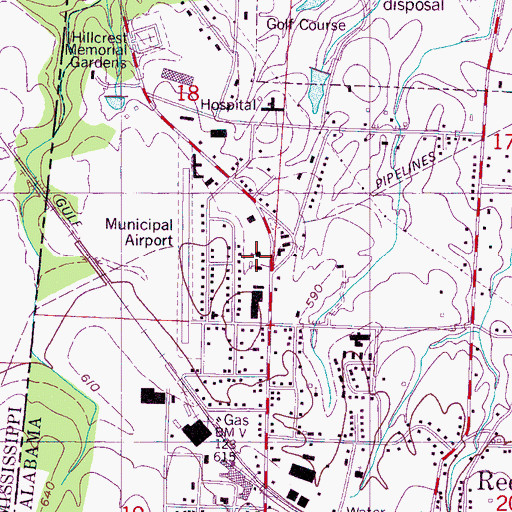 Topographic Map of Northside Baptist Church, AL