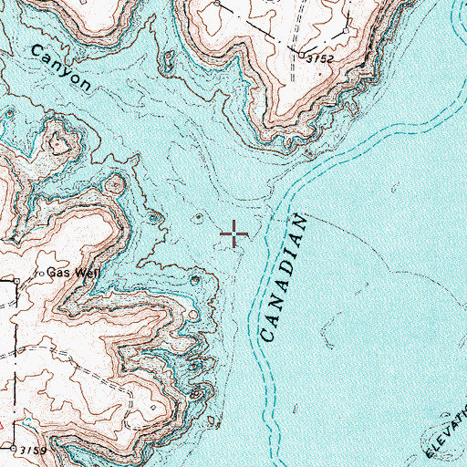 Topographic Map of Martins Canyon, TX