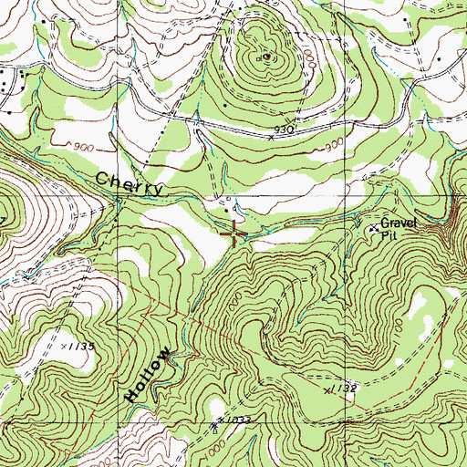 Topographic Map of Mason Hollow, TX