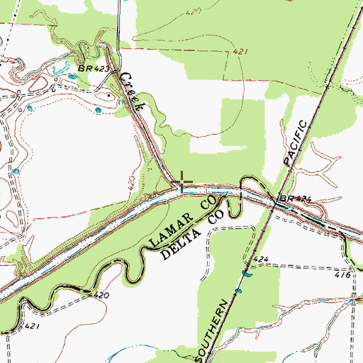 Topographic Map of Maxwell Creek, TX