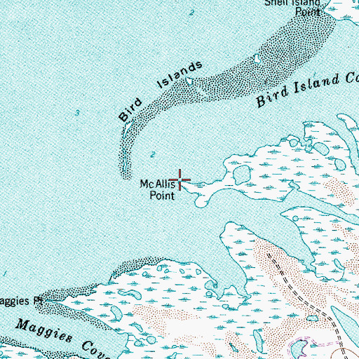 Topographic Map of McAllis Point, TX