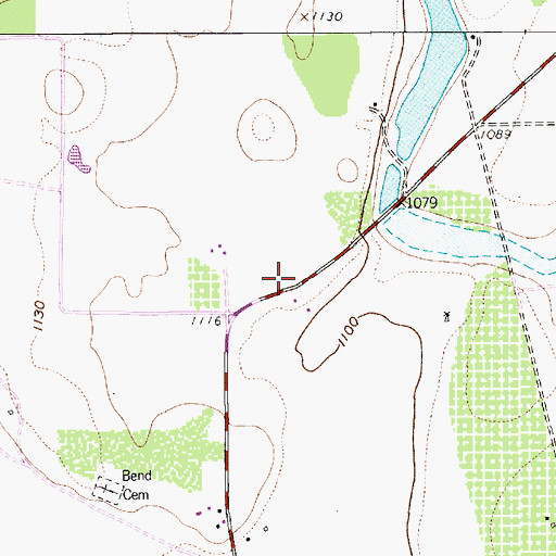 Topographic Map of McAnelly Bend, TX