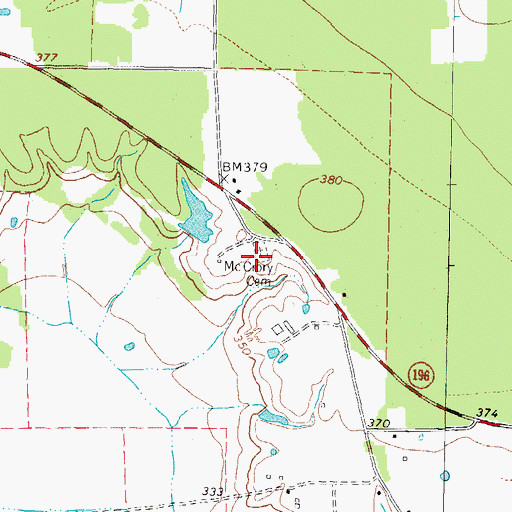 Topographic Map of McCrory Cemetery, TX