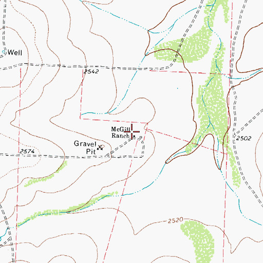 Topographic Map of McGill Ranch, TX