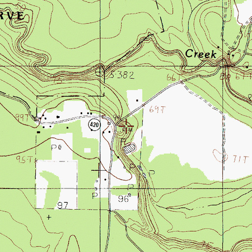 Topographic Map of McNeely Cemetery, TX