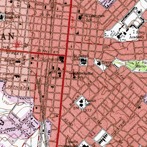 Topographic Map of Methodist School, TX