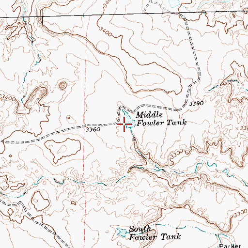 Topographic Map of Middle Fowler Tank, TX