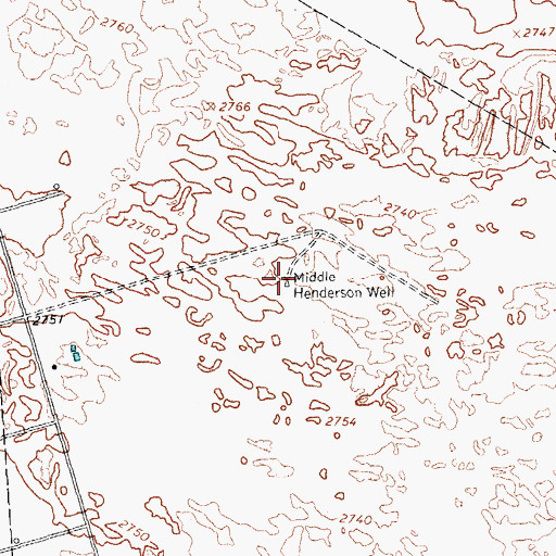 Topographic Map of Middle Henderson Well, TX