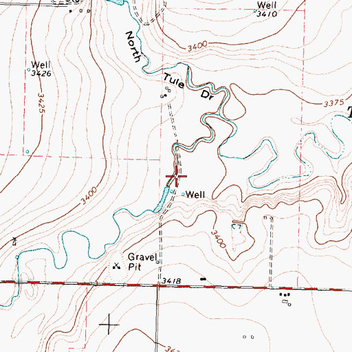Topographic Map of Middle Tule Draw, TX
